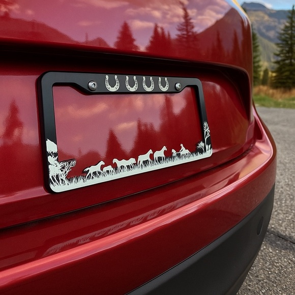 Aluminum Decorative Horse License Plate Cover NWT Western - Picture 1 of 5